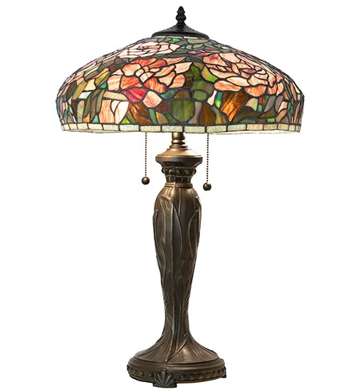 crystal table lamps with dazzling prisms for a glamorous effectcrystal table lamps with dazzling prisms for a glamorous effect26"H Tiffany Peony Table Lamp