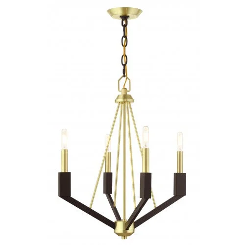 Chandeliers with Metal Frames in Gold FinishChandeliers with Metal Frames in Gold Finish4 Light Satin Brass Chandelier