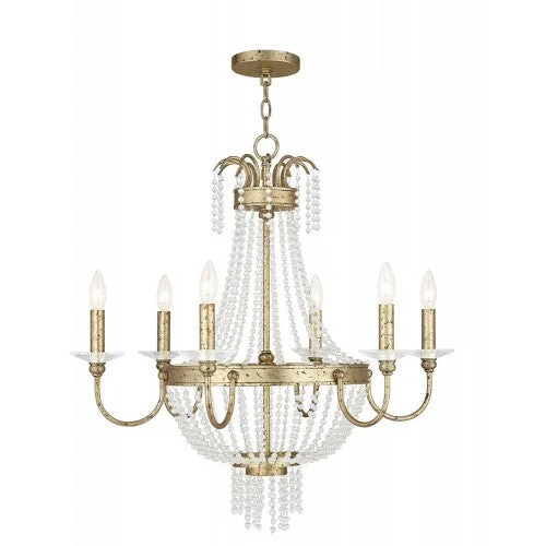 Chandeliers with Metal Frames in Gold FinishChandeliers with Metal Frames in Gold Finish6 Light Winter Gold Chandelier