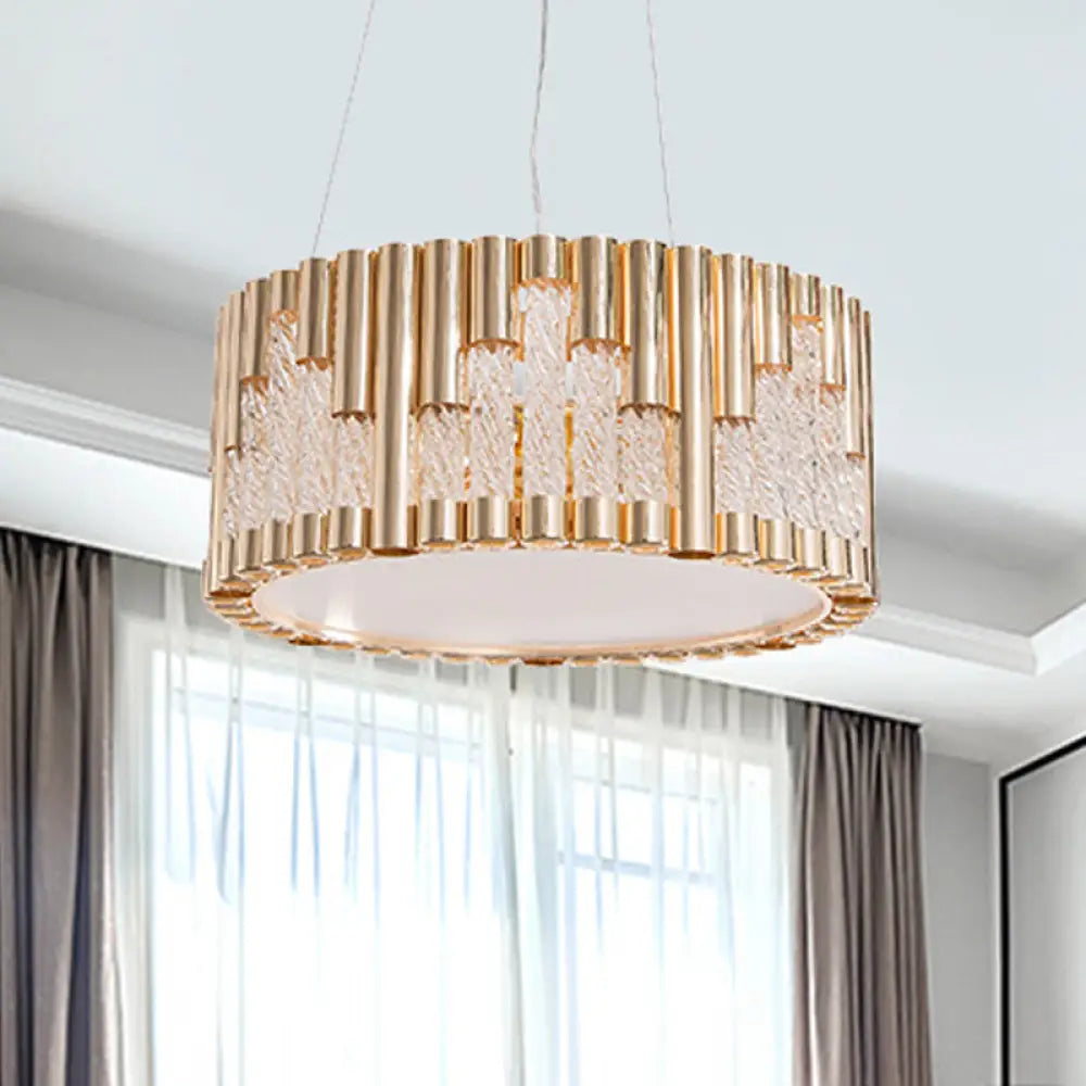 Chandeliers with Metal Frames in Copper FinishChandeliers with Metal Frames in Copper FinishModern Gold Drum Pendant Chandelier with Clear Glass Tube - 3 Lights - Living Room Suspension Lamp Chandeliers with Metal Frames in Copper FinishChandeliers with Metal Frames in Copper FinishModern Gold Drum Pendant Chandelier with Clear Glass Tube - 3 Lights - Living Room Suspension Lamp