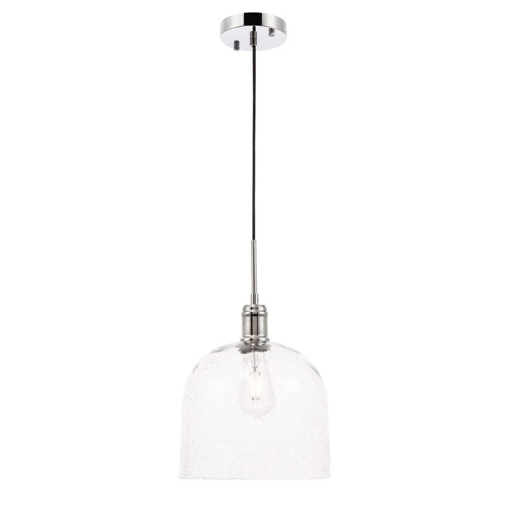 Chandeliers for Living Rooms to Create a Focal PointChandeliers for Living Rooms to Create a Focal PointGabe 1 light Chrome and Clear seeded glass pendant - Exact Size