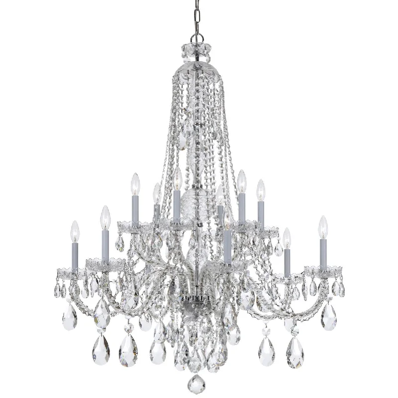 Chandeliers with Pendant Lights for a Stylish LookChandeliers with Pendant Lights for a Stylish LookTraditional Crystal 12 Light Clear Crystal Chrome Chandelier - 37.5'' W x 48'' H Chandeliers with Pendant Lights for a Stylish LookChandeliers with Pendant Lights for a Stylish LookTraditional Crystal 12 Light Clear Crystal Chrome Chandelier - 37.5'' W x 48'' H