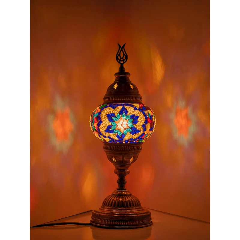 bohemian table lamps with colorful patterns for eclectic bedroomsbohemian table lamps with colorful patterns for eclectic bedrooms14.5 in. Handmade Multicolor Flower Mosaic Glass Table Lamp with Brass Color Metal Base - 5.5"L x 5.5"W x 14.5"H