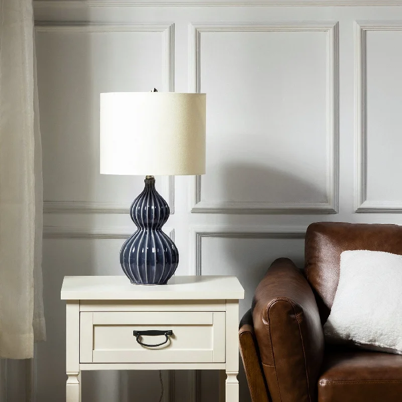 modern minimalist table lamps for contemporary living roomsmodern minimalist table lamps for contemporary living rooms24" Bedside LED Table Lamp W/ Linen Shade & Gourd-Shaped Ceramic Base