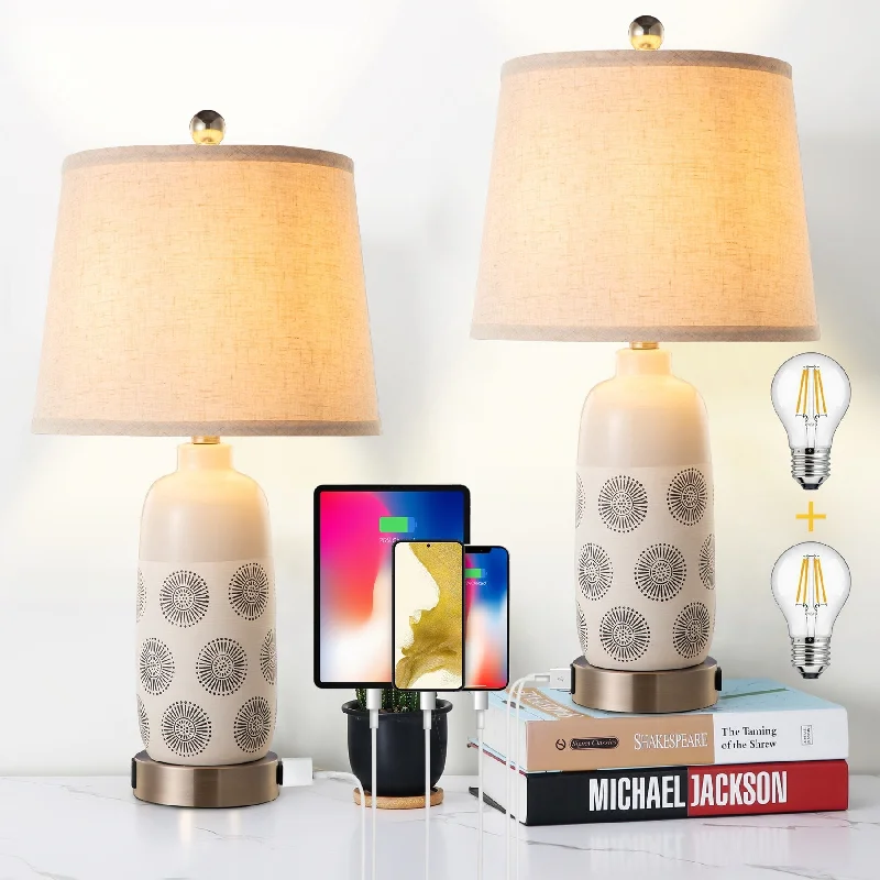 marble table lamps with a luxurious veined pattern for high end decormarble table lamps with a luxurious veined pattern for high end decorBedside Table Lamp Set of 2, 3-Way Dimmable 24" Nightstand Lamps Touch Control