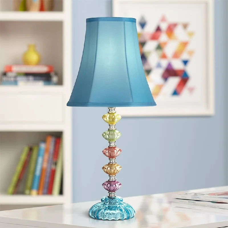 bohemian table lamps with colorful patterns for eclectic bedroomsbohemian table lamps with colorful patterns for eclectic bedroomsBohemian Accent Table Lamp 21" High Multi Colored Glass Teal Shade - 9" x 21"