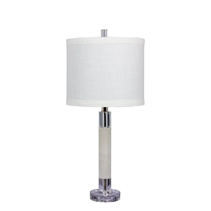 crystal table lamps with dazzling prisms for a glamorous effectcrystal table lamps with dazzling prisms for a glamorous effectFangio Lighting's 5151 26 in. Smooth Column Table Lamp in a Clear Crystal & Snow Marble Finish