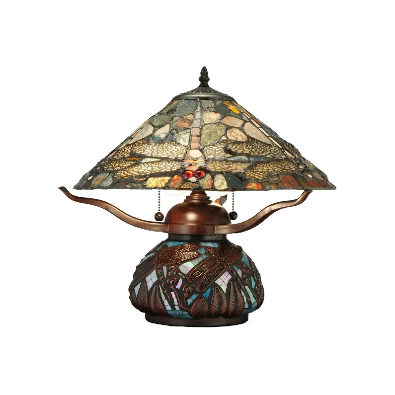coastal style table lamps with nautical elements for beach housescoastal style table lamps with nautical elements for beach housesMeyda Tiffany Dragonfly 2 Light 16.5" Tall Hand-Crafted Table Lamp