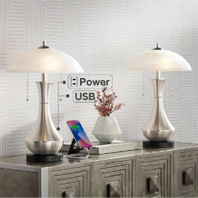 asian inspired table lamps with bamboo accents for a zen atmosphereasian inspired table lamps with bamboo accents for a zen atmosphereModern Accent Power Outlet and USB Table Lamps Set of 2 - 21" x 13"