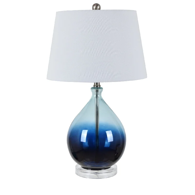 bohemian table lamps with colorful patterns for eclectic bedroomsbohemian table lamps with colorful patterns for eclectic bedroomsTasia 17" Blue Ombre Glass Table Lamp - 25.5"H x 15"Rnd